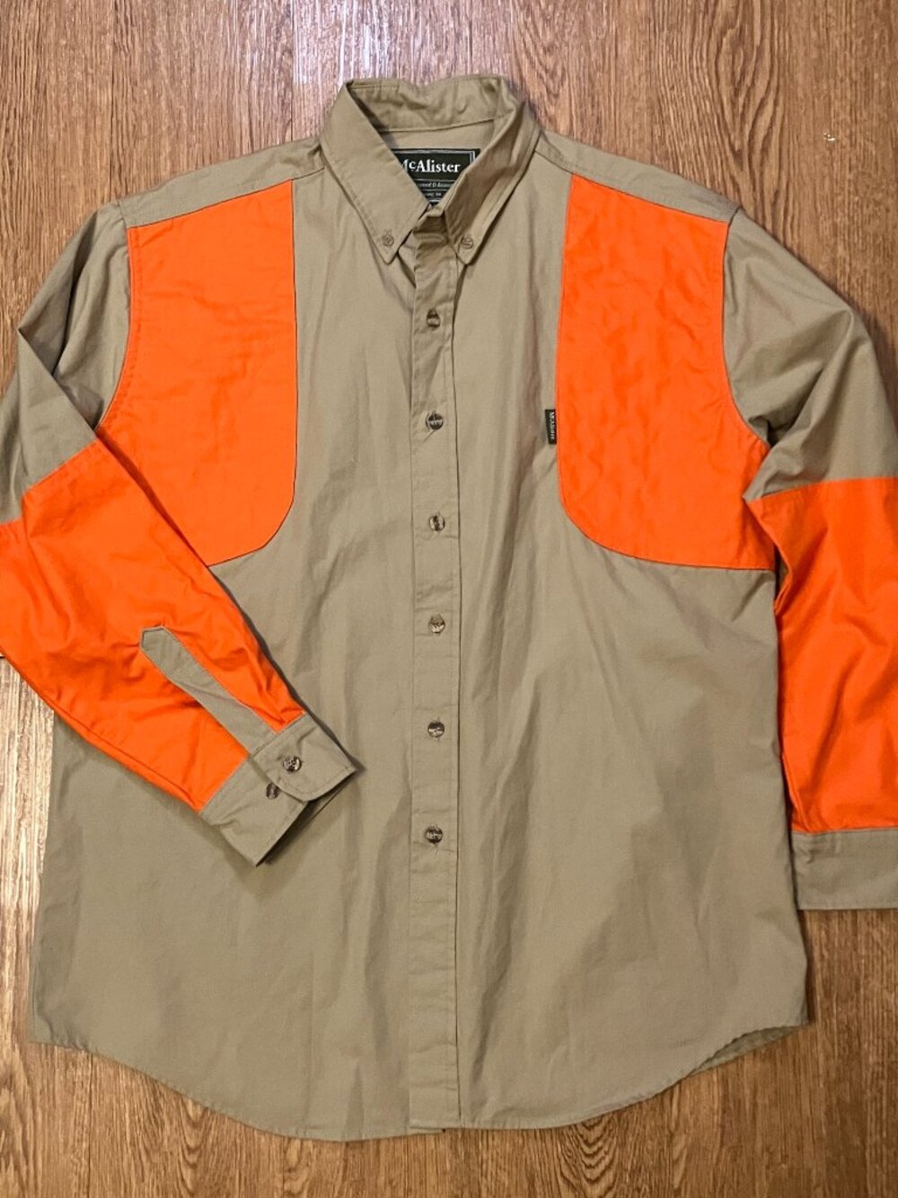 VTG McAlister Upland Hunting Shirt Heavy Cotton Canvas Blaze Orange Tan